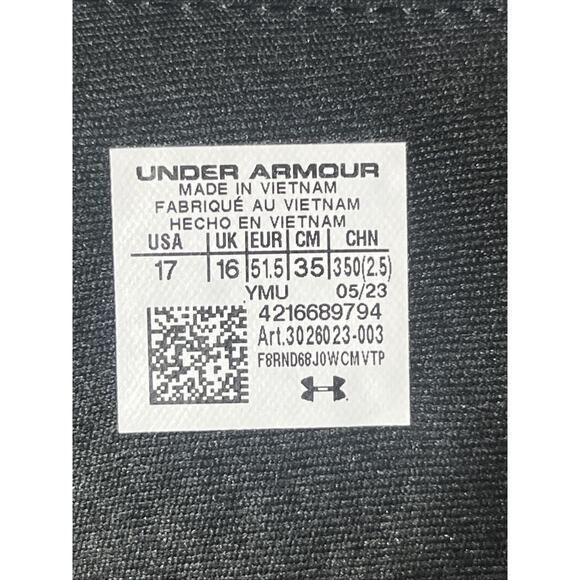 Under Armour Ignite Pro Slides Mens 17 Black White Slip On Flip Flop Sandals - Picture 7 of 9